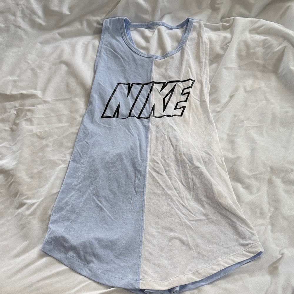 Nike Two-Tone Light Blue and White Women's Tank Top